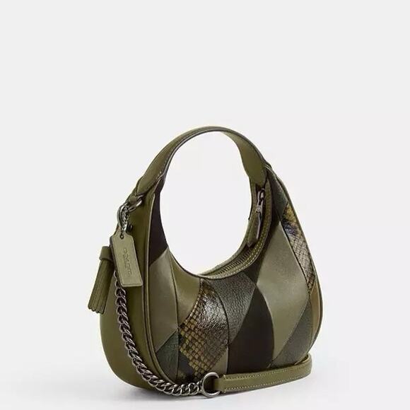 NWT Coach Carmen Mini Crossbody Bag in Patchwork CCE64 Gunmetal/Olive Multi - Picture 10 of 11